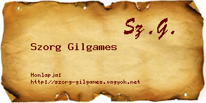 Szorg Gilgames névjegykártya